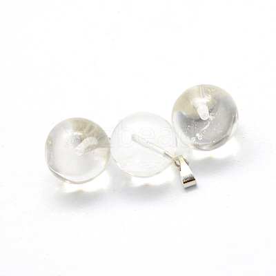 Round Watermelon Stone Glass Pendants G-Q434-10-1