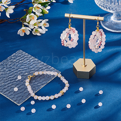 Natural Rose Quartz Round Beads Strands G-OC0003-58-1