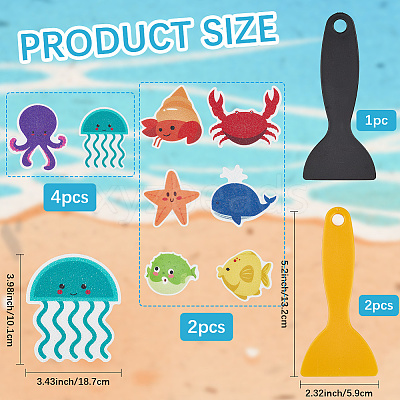 2Sets 20Pcs Sea Animal PVEA Bathtub Non-Slip Stickers AJEW-CN0004-08-1