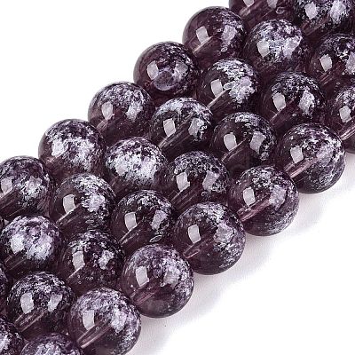 Transparent Half Spray Painted Glass Beads Strands LS-GLAA-Q110-02A-10-1