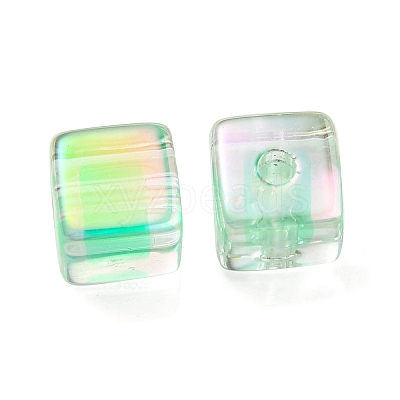 UV Plating Transparent Acrylic European Beads OACR-F004-10E-1