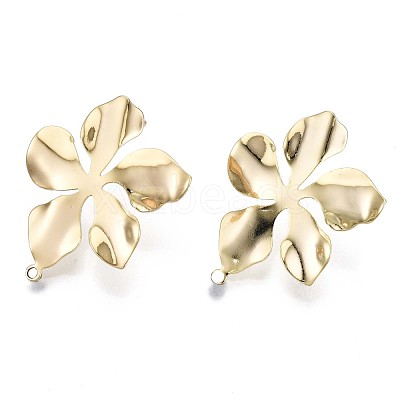 Brass Stud Earring Findings KK-T056-24G-NF-1