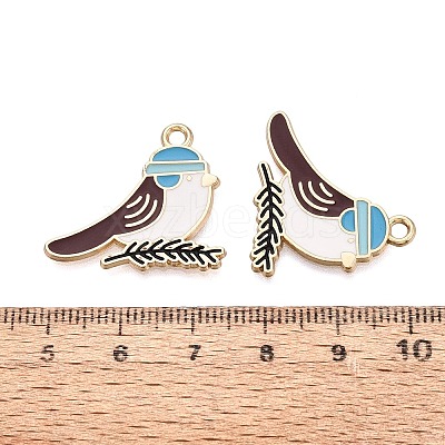 Alloy with Enamel Pendants PALLOY-Q467-04G-1
