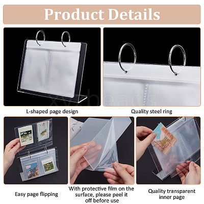 4 Inch Acrylic Desk Calendar Storage Photo Albums Stands AJEW-WH0819-011B-1