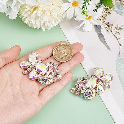 2Pcs Butterfly Alloy Glass Rhinestone Shoe Decoration FIND-AR0005-01C-1