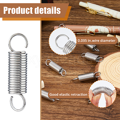 10Pcs Stainless Steel Tension Spring Hook AJEW-FH0006-13B-1