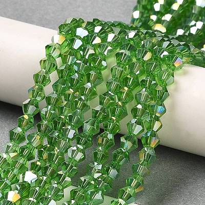Transparent Electroplate Glass Beads Strands GLAA-F029-3mm-A03-1