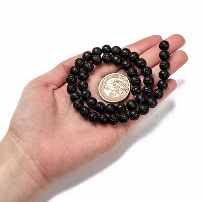Natural Lava Rock Beads Strands X-G-M169-8mm-03-1