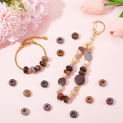 20Pcs Natural Indian Agate European Beads G-SP0001-01B-01-1