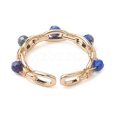Brass Cable Chain Shape Open Cuff Rings RJEW-JR00712-1