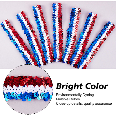 10Pcs Wide Stretch Sparkling Headband MRMJ-GF0001-45B-1