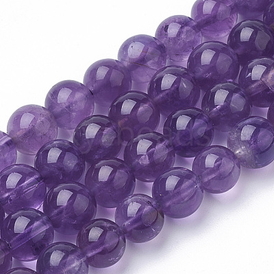 Natural Amethyst Beads Strands G-Q961-17-5mm-1