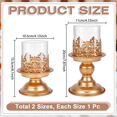 Iron Glass Candle Holder AJEW-WH0796-88A-1