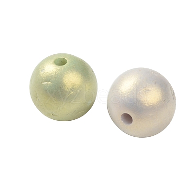 UV Plating & Spray Painted Opaque Acrylic Beads OACR-G047-01-1