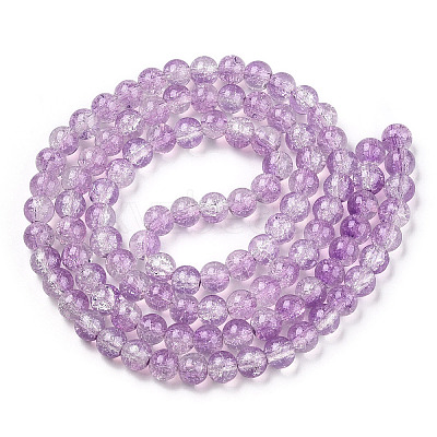 Transparent Crackle Baking Paint Glass Beads X1-DGLA-T003-01B-10-1