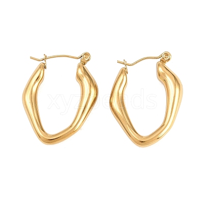 Hollow Nuggets 304 Stainless Steel Hoop Earrings EJEW-P345-05G-1