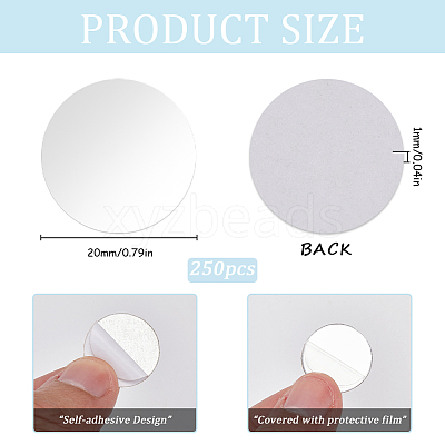 250Pcs Acrylic Self Adhesive Mirror Wall Stickers AJEW-SP0001-21A-1
