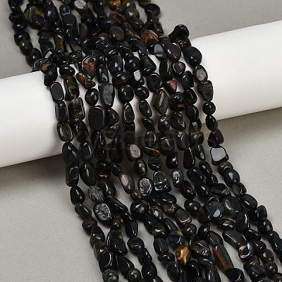 Dyed Natural Blue Tiger Eye Beads Strands G-Q060-D09-1