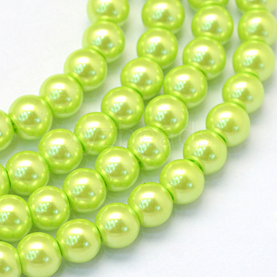Baking Paint Pearlized Glass Pearl Round Bead Strands HY-Q330-8mm-66-1