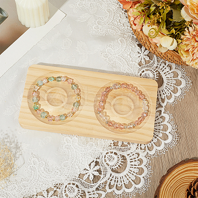 Beech Wooden Jewelry Bracelet Finger Ring Diplay Holder Tray ODIS-WH0010-02J-01-1