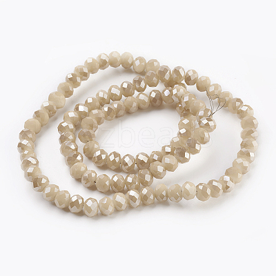 Electroplate Glass Beads Strands X-GLAA-K027-FR-B03-1