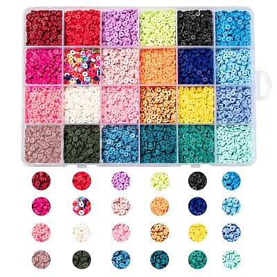 24 Colors Handmade Polymer Clay Beads CLAY-X0011-03A-1