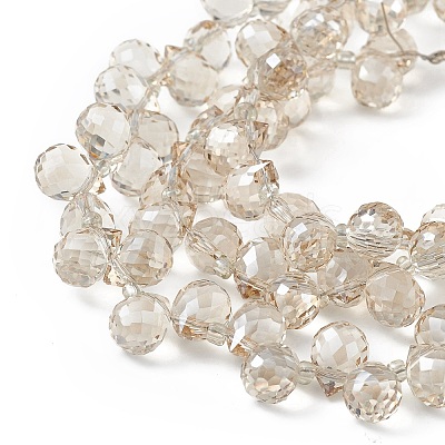 Transparent Electroplate Glass Beads Strands EGLA-F152B-PL03-1