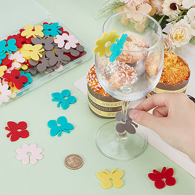 70Pcs 10 Styles Silicone Wine Glass Charms AJEW-SC0002-84-1
