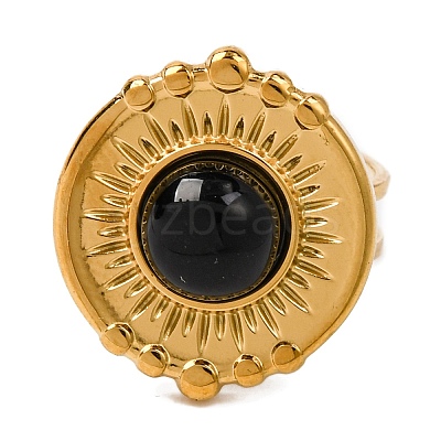 Natural Mixed Stone Finger Rings RJEW-Q822-28G-1