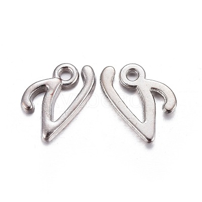 Platinum Plated Alloy Letter Pendants LS-PALLOY-J718-01P-V-1