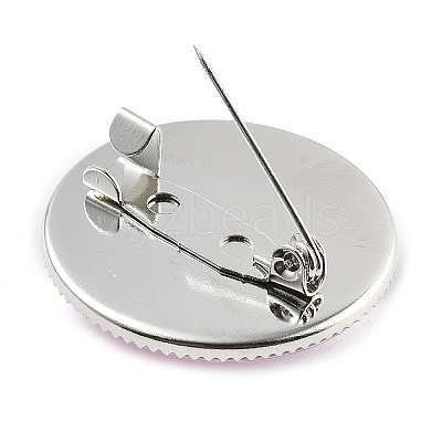 Breast Cancer Awareness Ribbon Glass Brooches JEWB-L019-01F-1