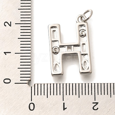 Brass Micro Pave Clear Cubic Zirconia Pendants KK-G521-01P-H-1