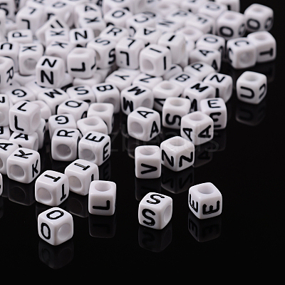 Letter Acrylic European Beads X-OPDL-R050-10mm-1