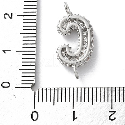 Brass Micro Pave Cubic Zirconia Letter Links KK-I717-04C-P-1