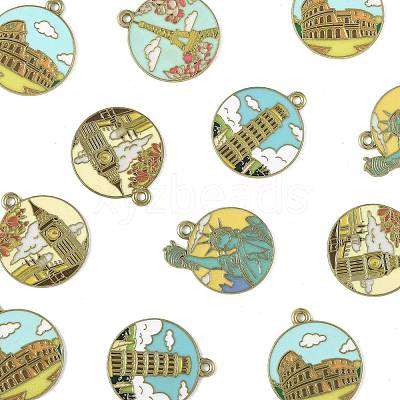 20Pcs 5 Styles Alloy Enamel Pendants ENAM-FS0004-06-1