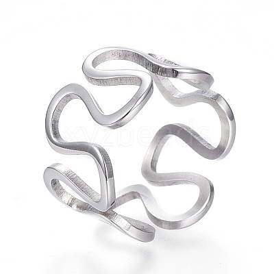 Tarnish Resistant 304 Stainless Steel Wide Band Rings RJEW-G081-29P-1