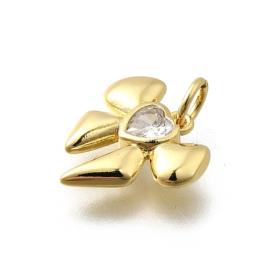 Brass Micro Pave Cubic Zirconia Charms KK-P295-43G-1