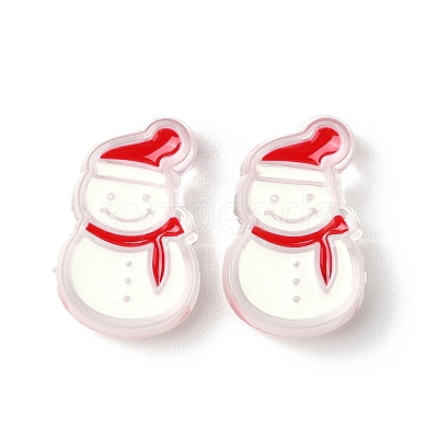 Christmas Decorations Theme Opaque Acrylic Bead with Enamel OACR-Z021-01J-1