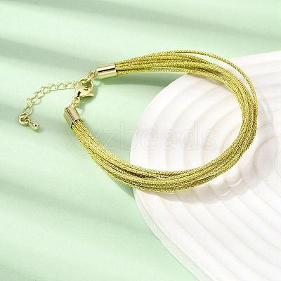 Polyester Metallic Braided Multi-strand Cord Bracelet for Bracelet Making BJEW-H642-02G-07-1