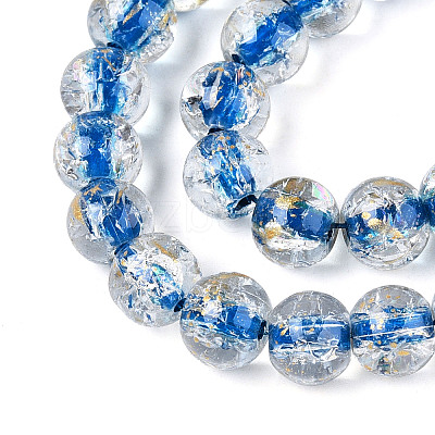 Crackle Transparent Glass Beads Strands GLAA-N030-8mm-01E-1