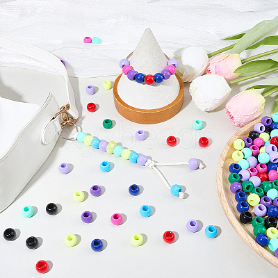 300Pcs 10 Colors Opaque Acrylic Beads SACR-SP0001-53A-1