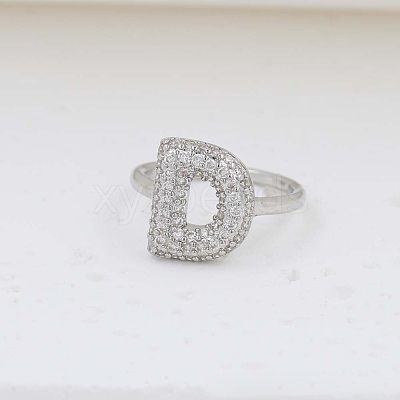 Brass Micro Pave Clear Cubic Zirconia Cuff Rings FS-WG17FF6-04-1
