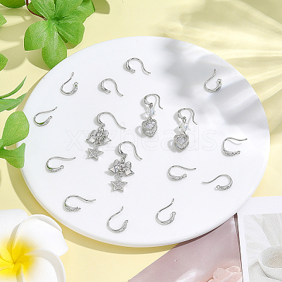 8 Pairs Brass Earring Hooks KK-BBC0027-65P-1