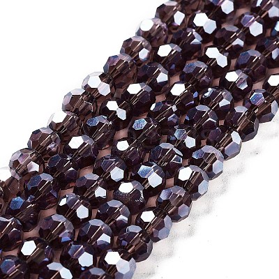 Electroplate Transparent Glass Beads Strands EGLA-A035-T6mm-A13-1