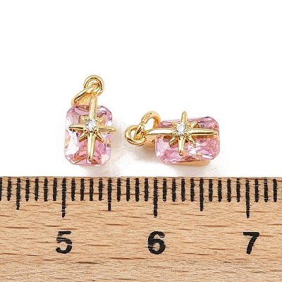 Brass Pave Cubic Zirconia Pendants KK-H078-33G-05-1