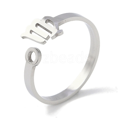 Non-Tarnish Constellations 304 Stainless Steel Open Cuff Ring for Women RJEW-L122-001P-09-1
