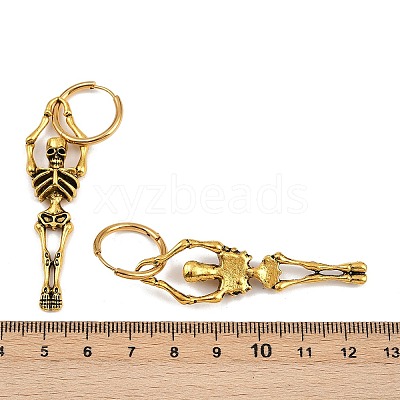 Alloy Skeleton Hoop Earrings LS-EJEW-Z132-01AG-1
