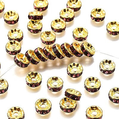 Brass Rhinestone Spacer Beads RB-A014-Z8mm-10G-1