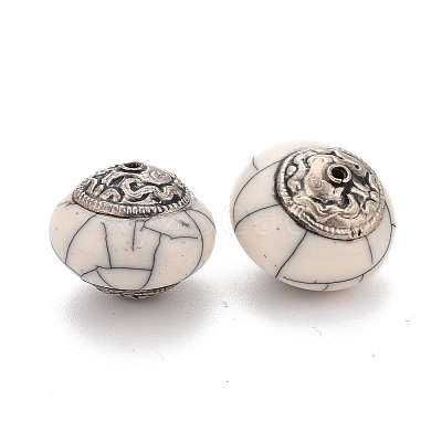 Handmade Tibetan Style Brass Beads TIBEB-K032-06B-1