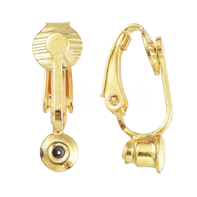 Brass Clip-on Earring Converters Findings KK-Q115-G-1